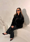 Hannah Faux Fur Coat - Black