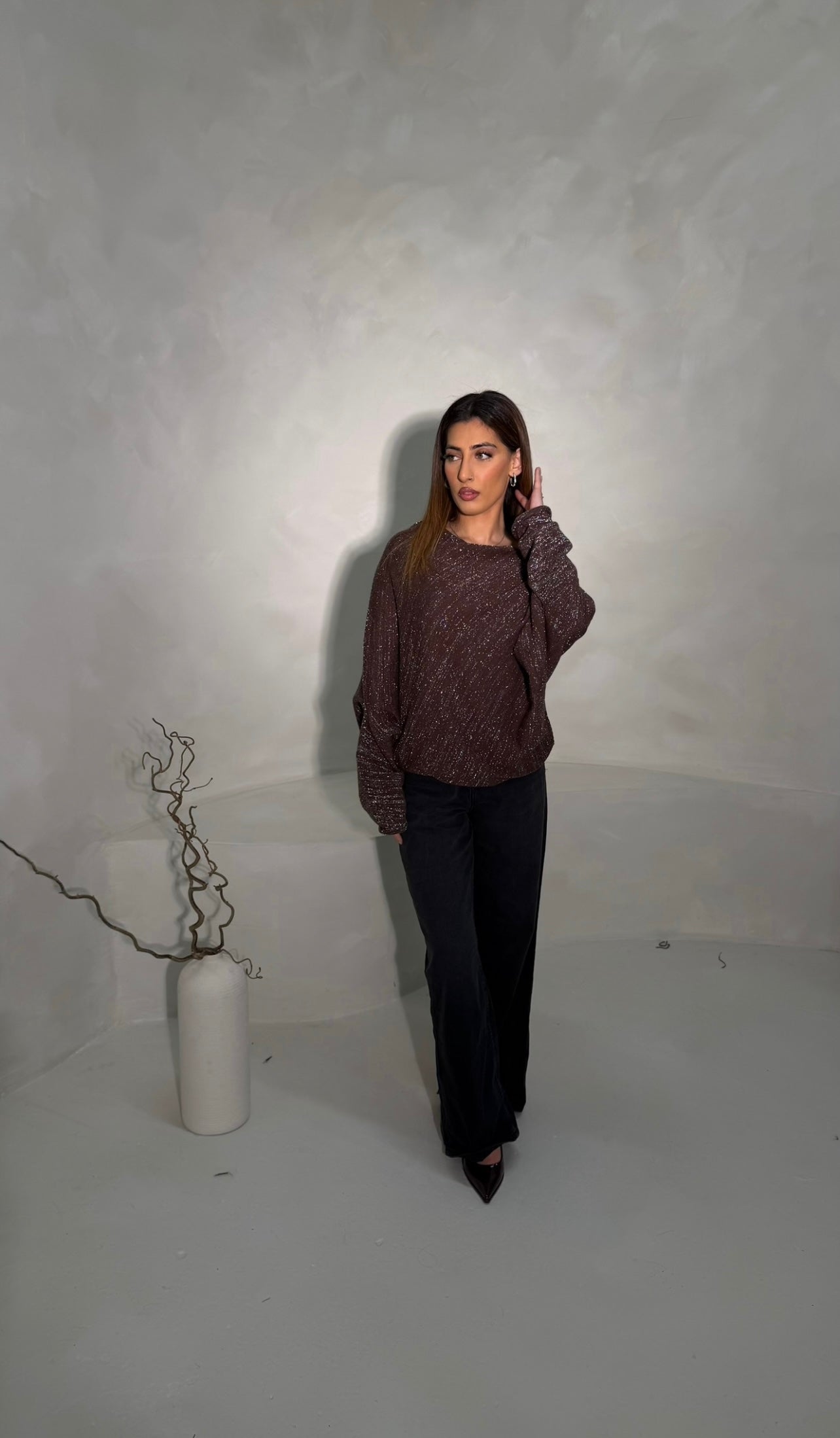 Amirati Poncho Jumper - Brown