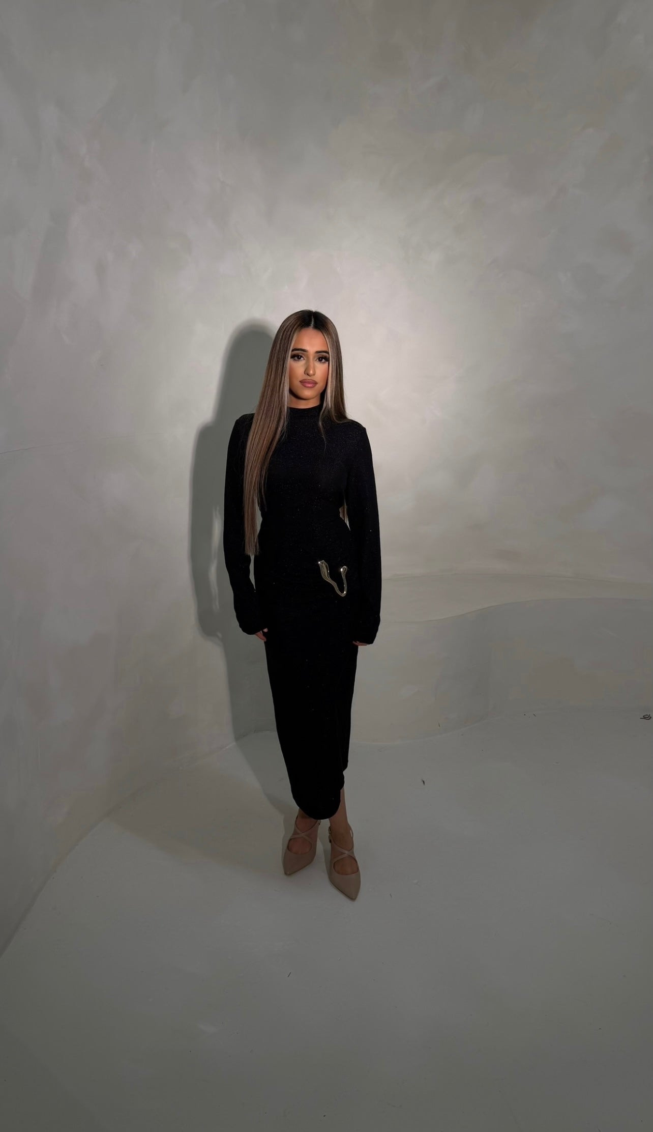 Hayati Sparkle Dress - Deep Black