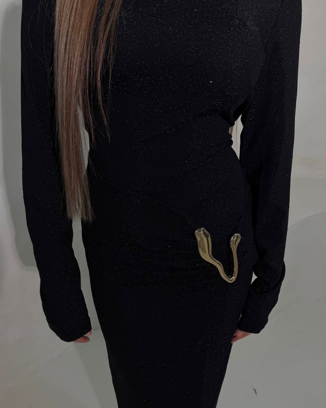 Hayati Sparkle Dress - Deep Black