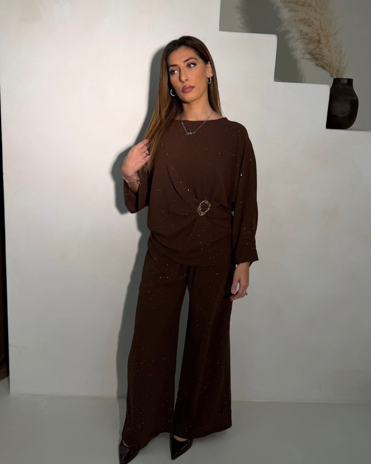 Layali Co Ord Set - Mocha