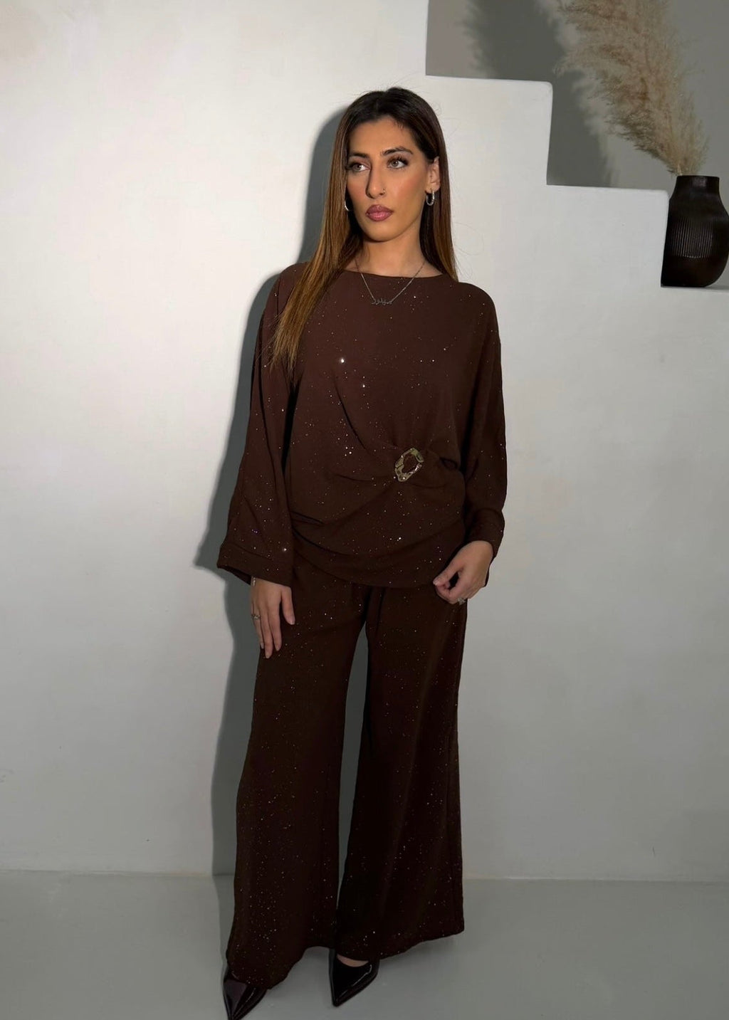 Layali Co Ord Set - Mocha