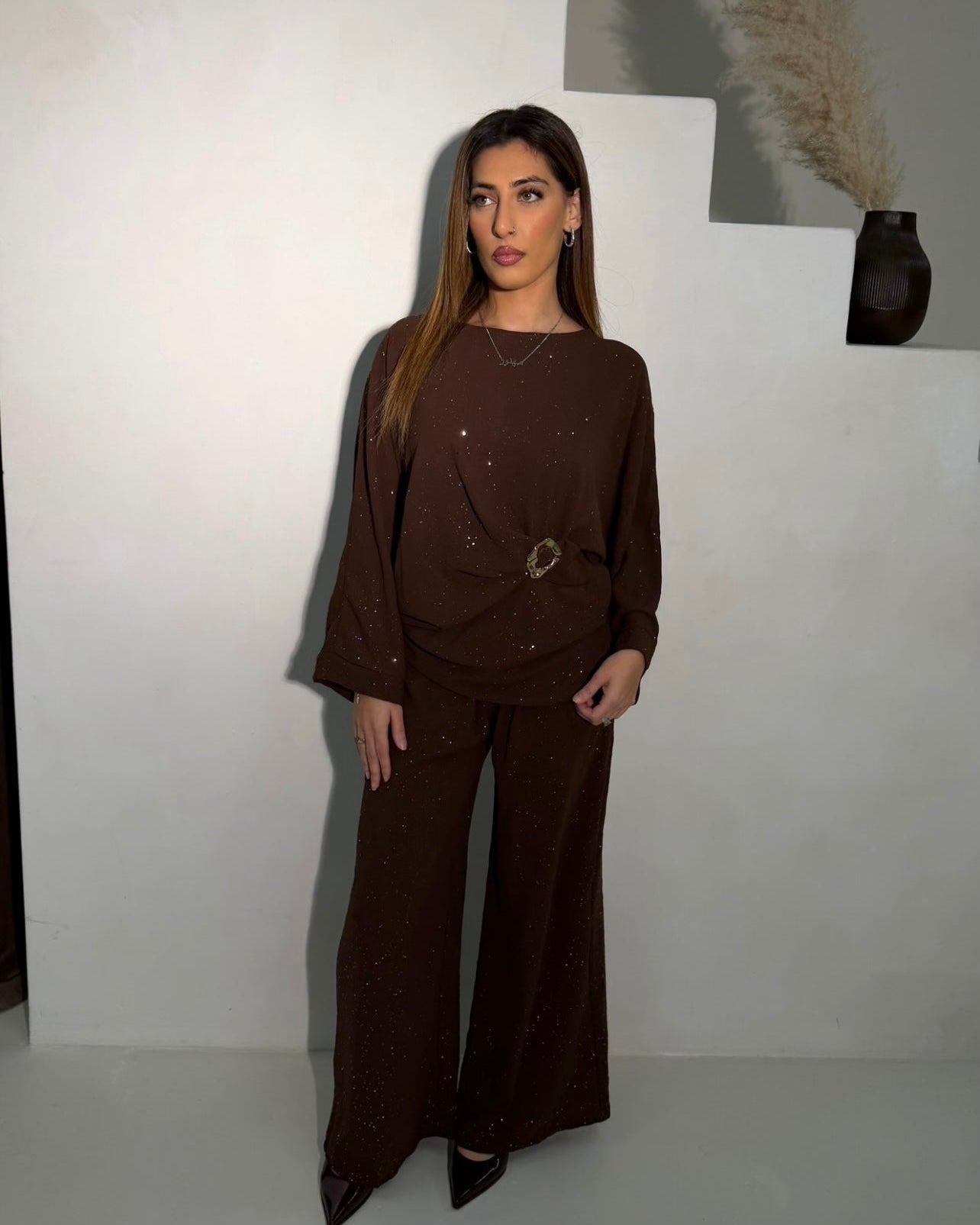 Layali Co Ord Set - Mocha